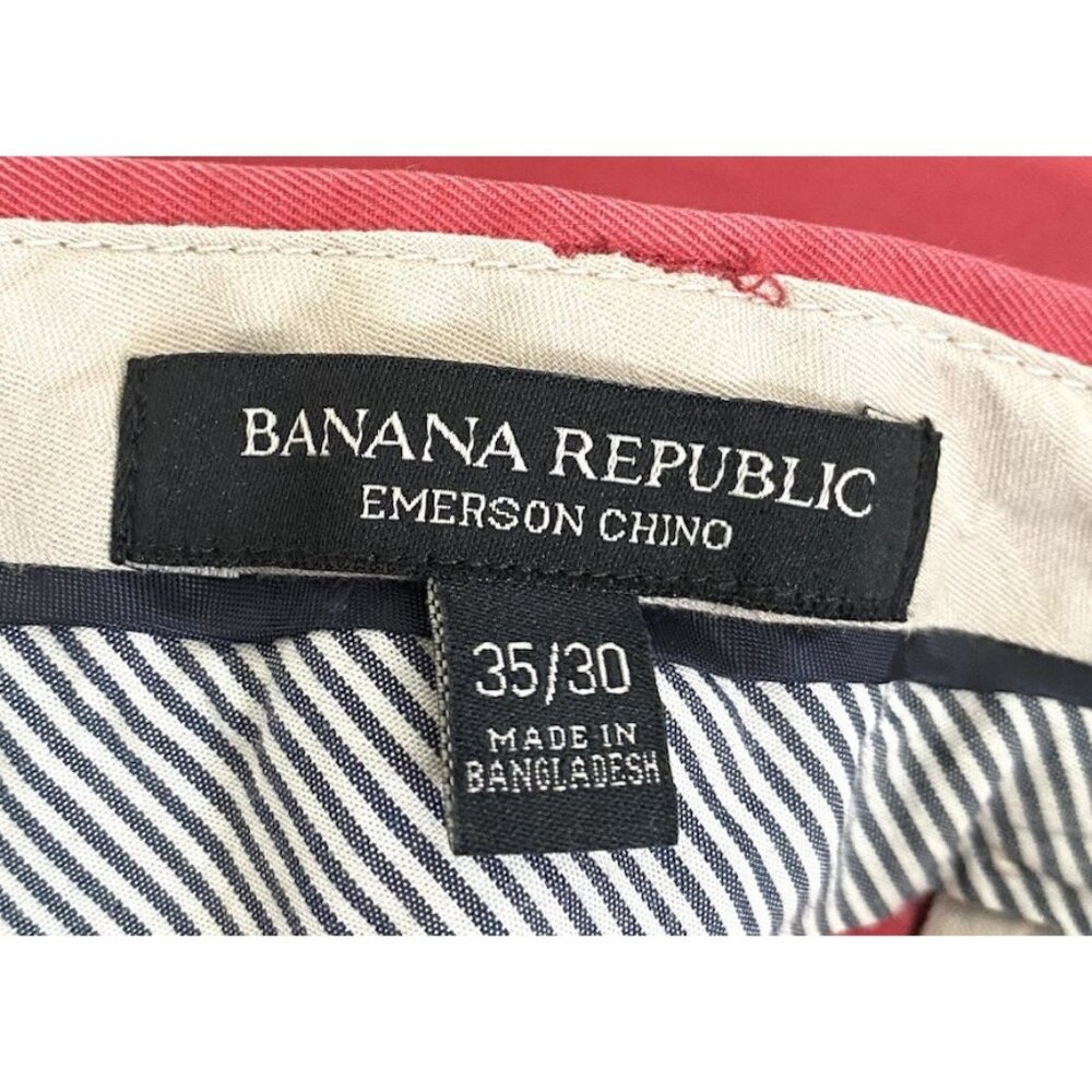 Banana Republic Pale Red Emerson Chino Pants Size 35 x 30 Preppy Casual Career - Picture 5 of 7